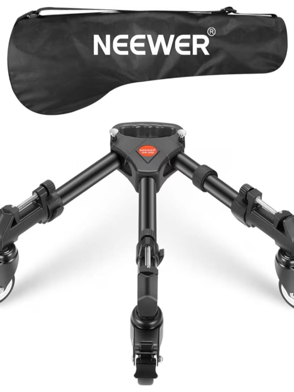 Neewer Black Tabletop Camera Tripod with Wheels - Compact Stabilizing Dolly